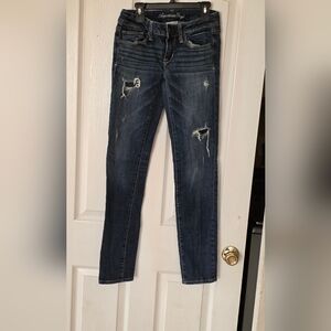 American Eagle Outfitters Women's Dark Blue Skinny Jeans Sz 2.